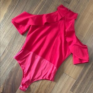 Missguided Chic Red Cold Shoulder Bodysuit